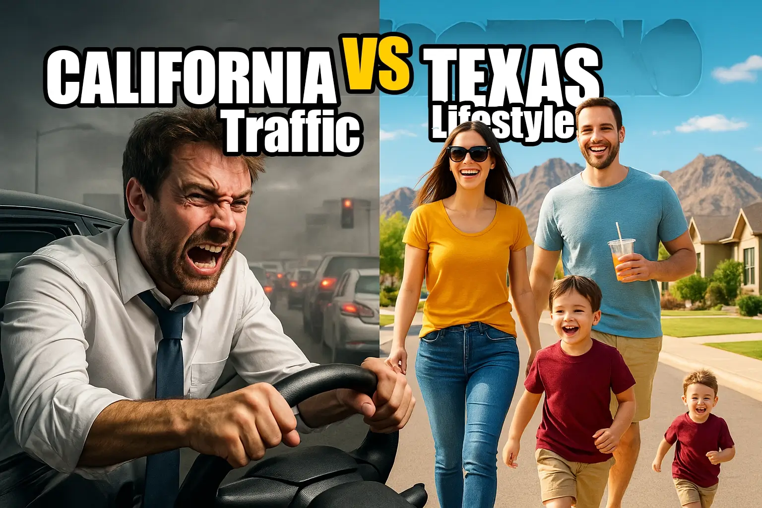 California traffic vs Texas lifestyle